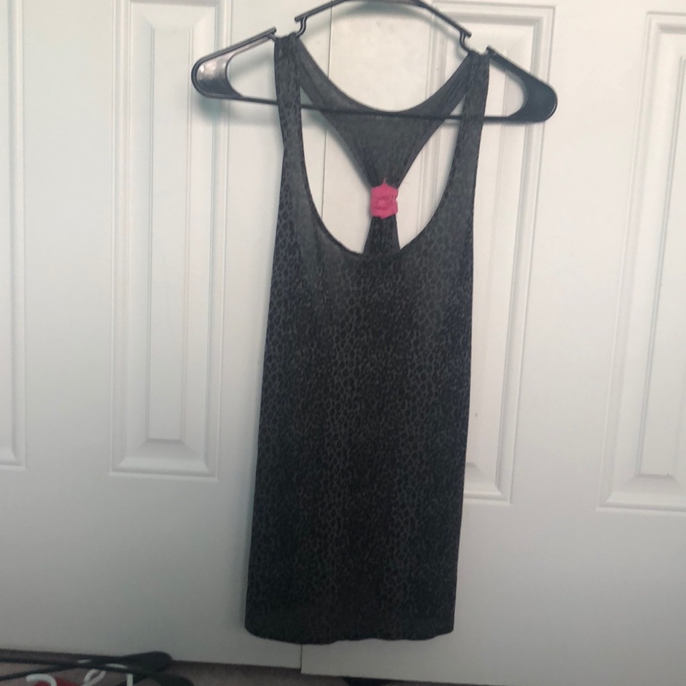 black cheetah print shirt, tied in the back